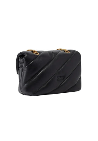Pinko borsa Love Bag Puff Mini in pelle nero oro 107617-A0F2 Z99Q PINKO 