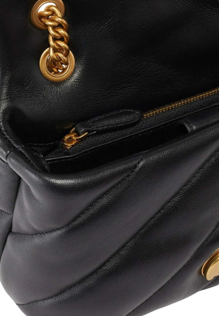 Pinko borsa Love Bag Puff Mini in pelle nero oro 107617-A0F2 Z99Q PINKO 