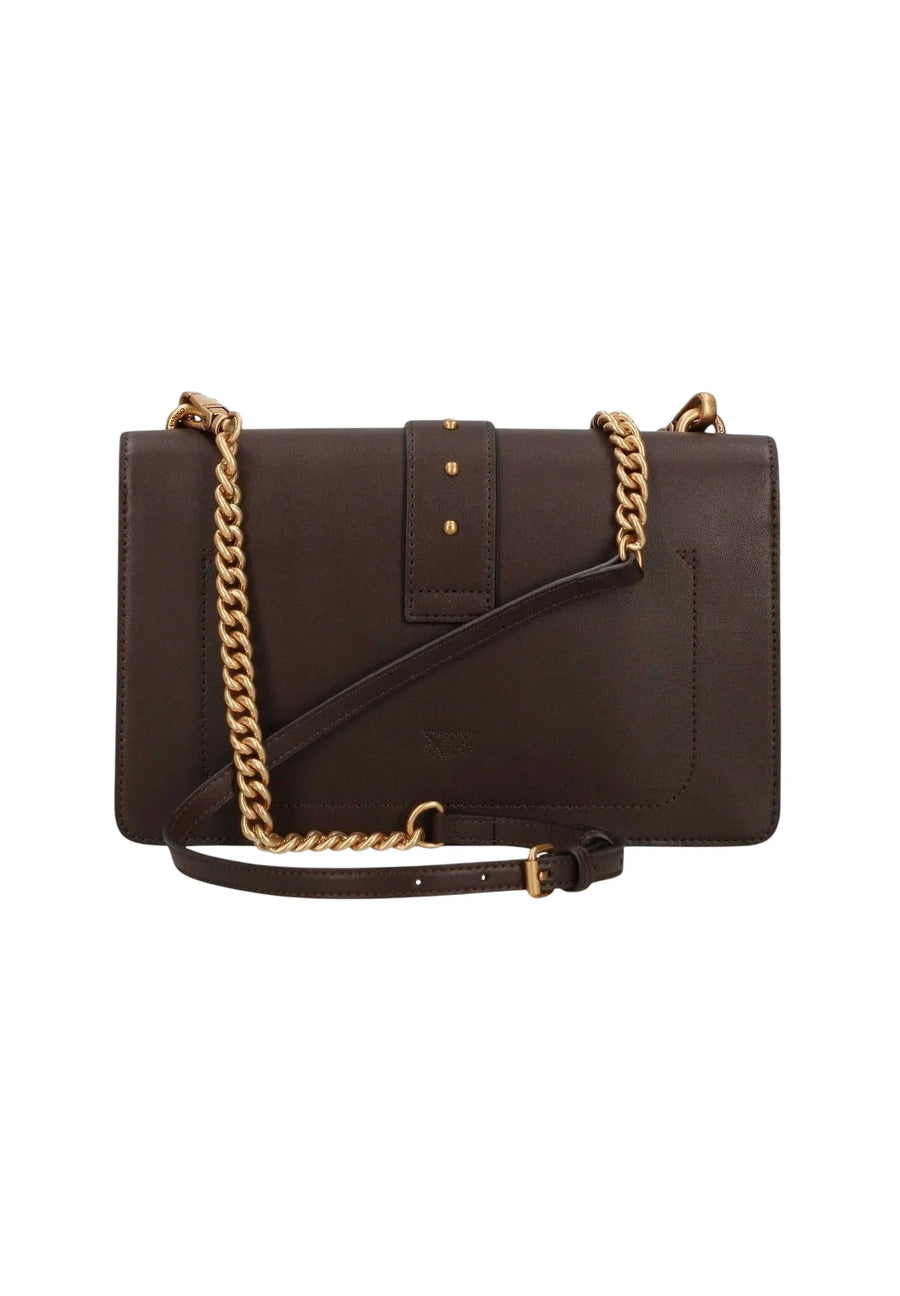 Pinko borsa Love Bag One Classic in seta marrone oro 107621-A0F1 M12Q PINKO 