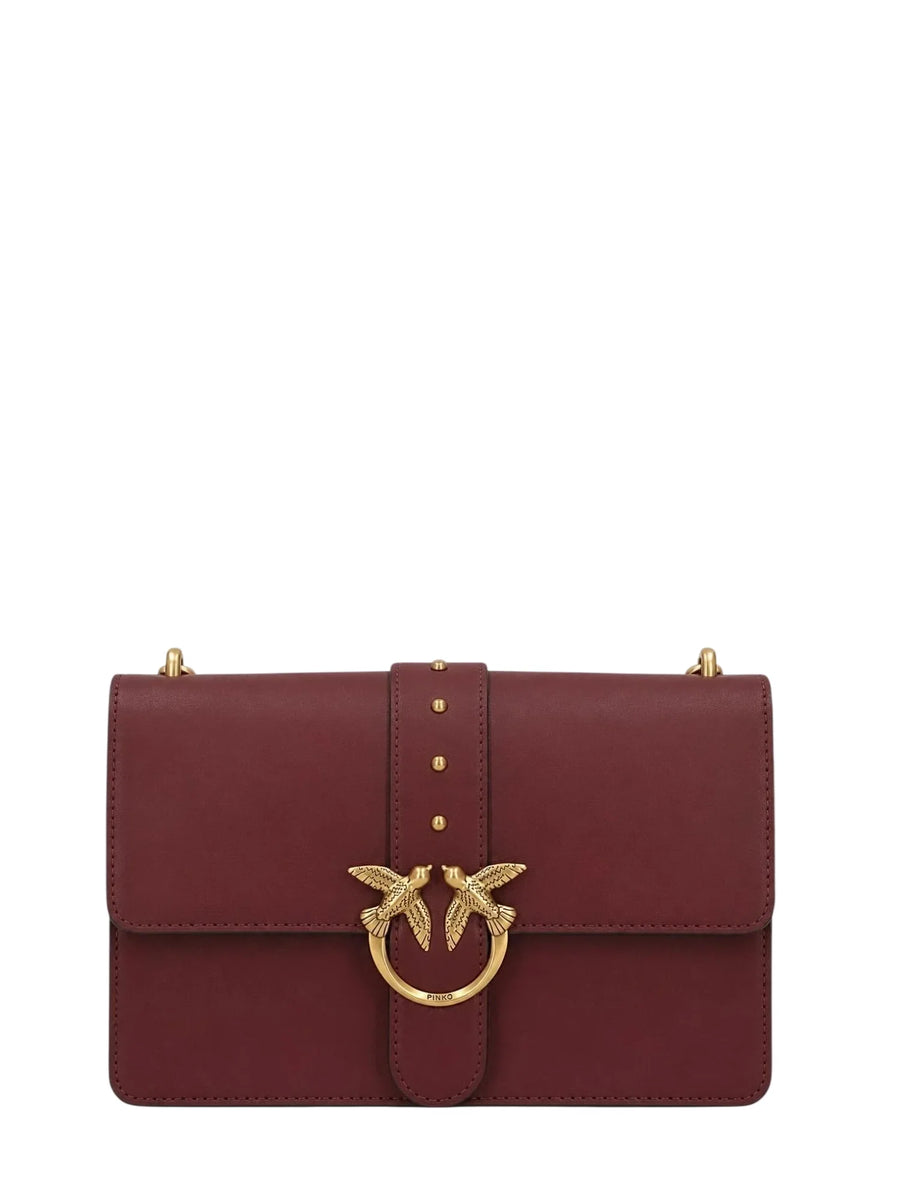Pinko borsa Love Bag One Classic in seta bordeaux oro 107621-A0F1 WW5Q PINKO 