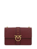 Pinko borsa Love Bag One Classic in seta bordeaux oro
