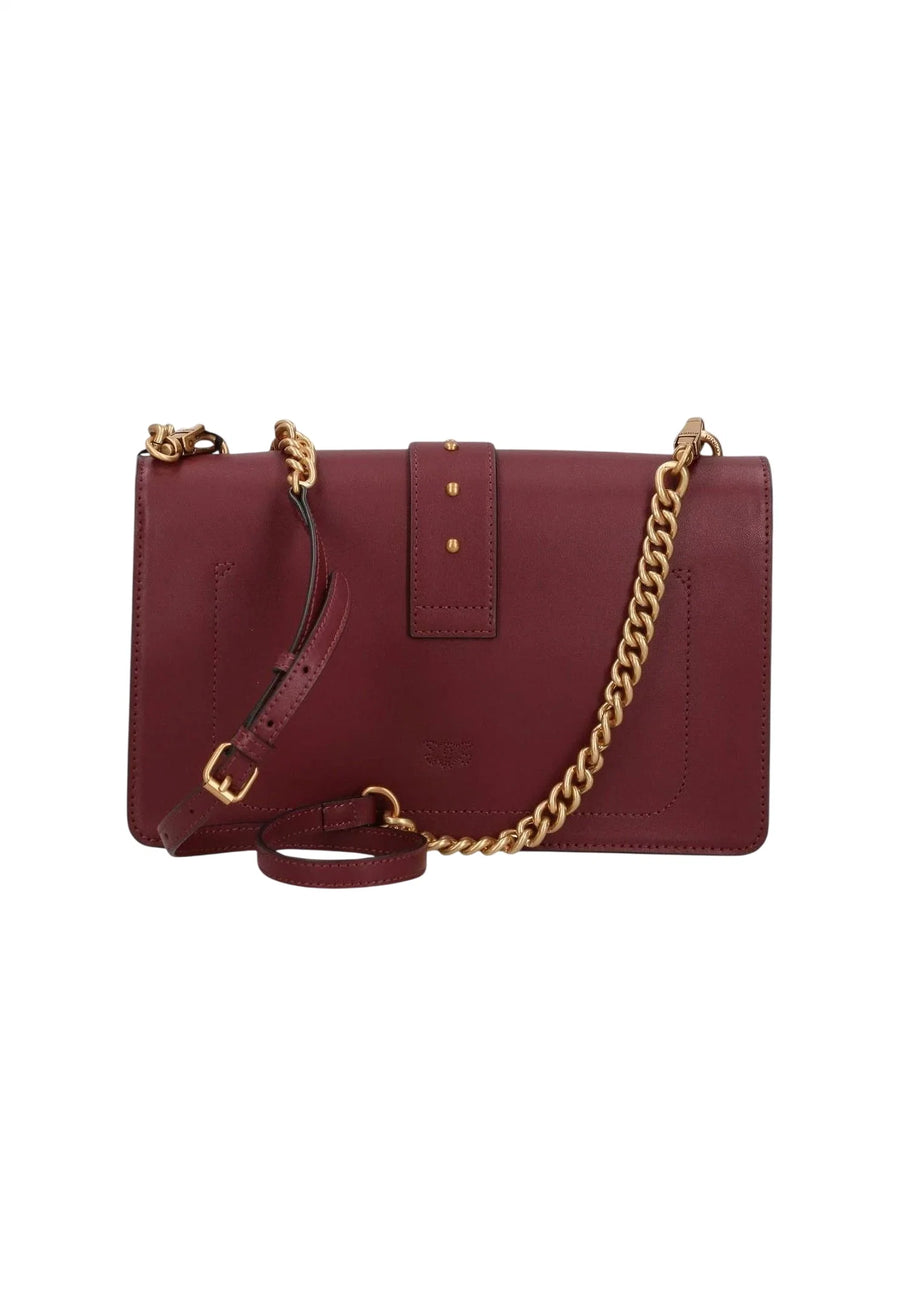 Pinko borsa Love Bag One Classic in seta bordeaux oro 107621-A0F1 WW5Q PINKO 