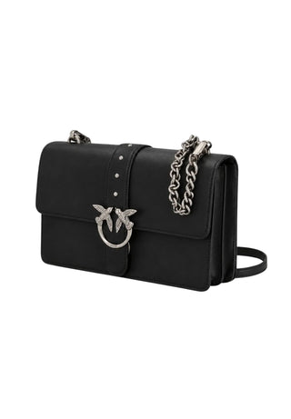Pinko borsa Love Bag One Classic in seta nero argento 107621-A0F1 Z99O PINKO 