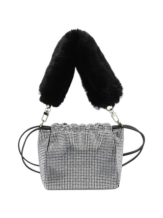 Pinko borsa a secchiello Pouch Full Strass  nero 107635-A3M9 Z99Y PINKO 