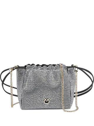 Pinko borsa a secchiello Pouch Full Strass  nero 107635-A3M9 Z99Y PINKO 