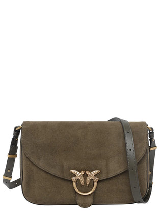 Pinko borsa Love Bag Satchel Classic in suede verde bosco 107655-A0F6 V65Q PINKO 