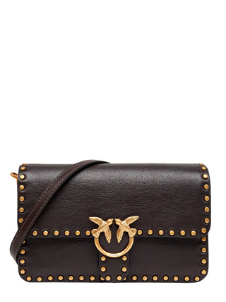 Pinko borsa a tracolla Love Bag One Slouchy con borchie moro oro 107665-A2JG M12Q PINKO 
