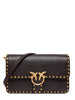 Pinko borsa a tracolla Love Bag One Slouchy con borchie moro oro