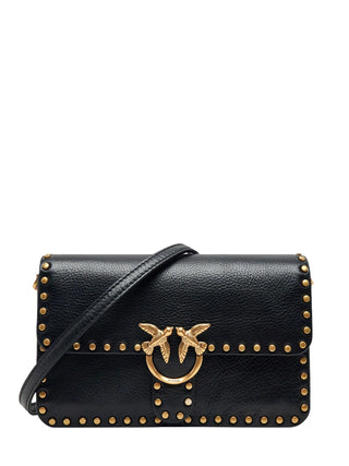 Pinko borsa a tracolla Love Bag One Slouchy con borchie nero oro 107665-A2JG Z99Q PINKO 