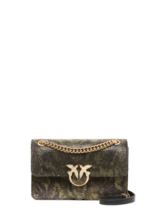 Pinko borsa Love Bag One Mini Light con strass camouflage verde 107675-A3LL ST3Y PINKO 