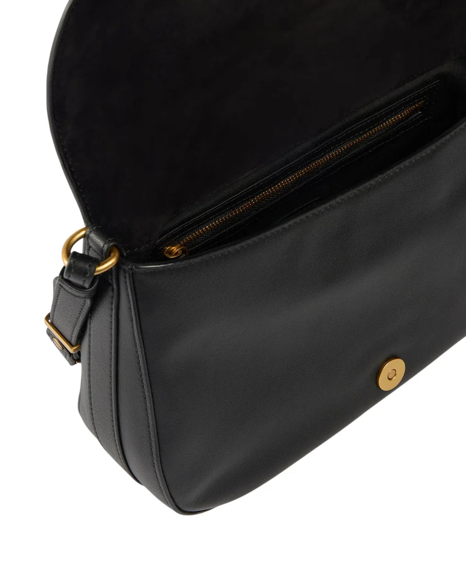 Pinko borsa Love Bag Satchel Big in pelle nero oro