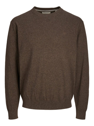 JACK&JONES PREMIUM Maglione girocollo in misto cotone e cashmere Marrone