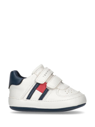 Tommy Hilfiger scarpette da culla con velcro bianco