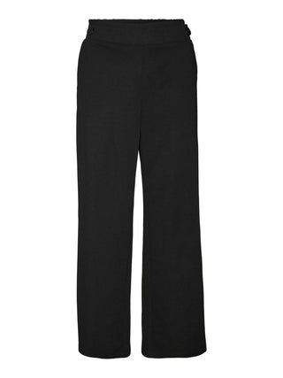 Vero Moda pantaloni Liva vita alta con gamba larga nero