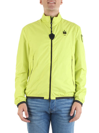 Blauer giubbino leggero in nylon verde lime