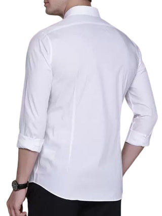 CALVIN KLEIN Camicia a manica lunga in cotone stretch Bianco