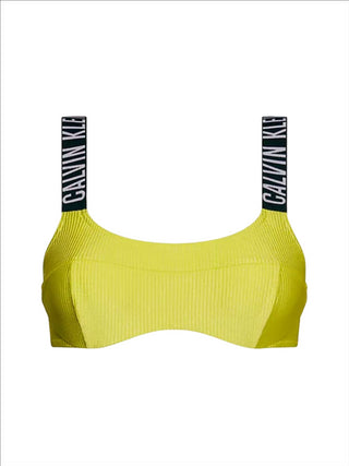 Calvin Klein bikini top reggiseno a costine con ferretto giallo