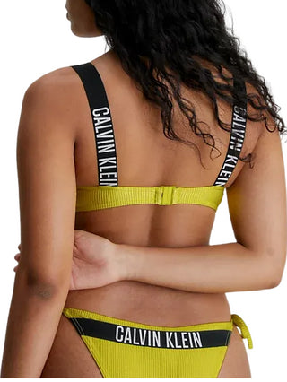 Calvin Klein bikini top reggiseno a costine con ferretto giallo