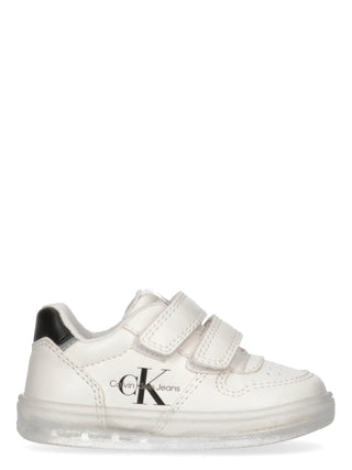 CALVIN KLEIN sneakers bambino LOW CUT VELCRO Bianca