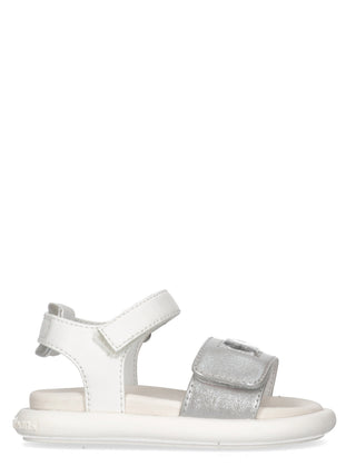 CALVIN KLEIN sandalo bambina VELCRO Bianco/Argento