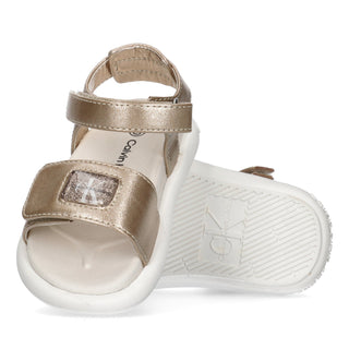 CALVIN KLEIN  sandali bimba VELCRO Platino