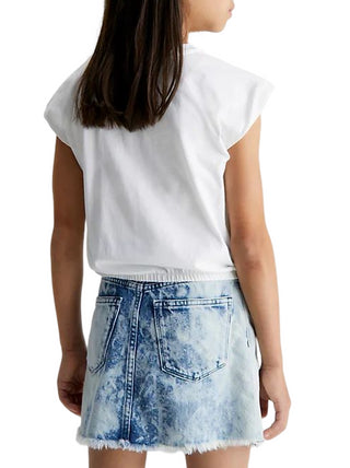 Calvin Klein Jeans T-shirt a manica corta con stampa logo bianco