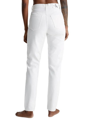 CALVIN KLEIN JEANS Jeans Mom fit a vita alta Lavaggio Bianco