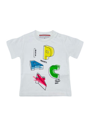 CESARE PACIOTTI T-shirt a maniche corte con stampa multicolor Bianco