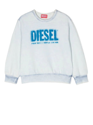 Diesel felpa girocollo in cotone celeste