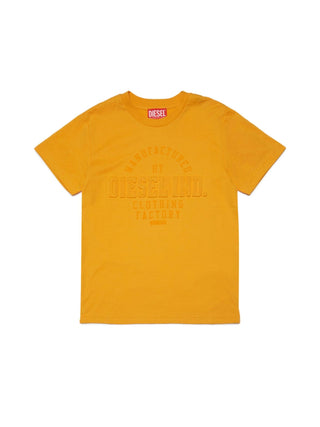 DIESEL T-shirt a manica corta con logo in rilievo Giallo ocra