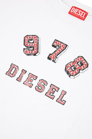 Diesel T-shirt crop Tevie a manica corta bianco