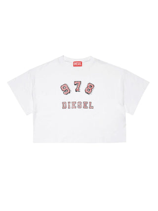 Diesel T-shirt crop Tevie a manica corta bianco