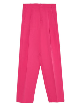 Hinnominate pantalone morbido a vita alta con pinces fucsia