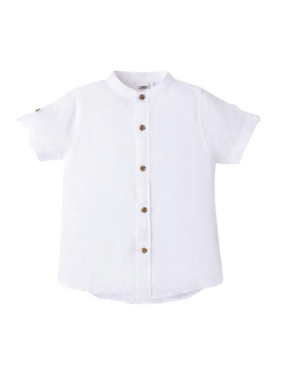 iDo camicia alla coreana a maniche corte bianco