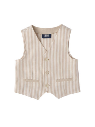 iDo gilet elegante in fantasia a righe beige