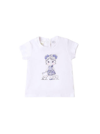 iDo T-shirt a manica corta in cotone con stampa bianco