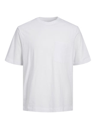 Jack&Jones T-shirt a manica corta con taschino bianco