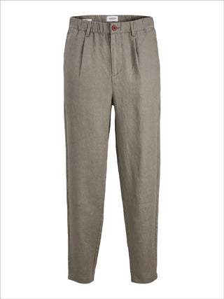 Jack&Jones pantaloni chino in lino grigio