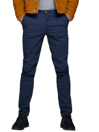 Jack&Jones pantaloni in misto lino blu