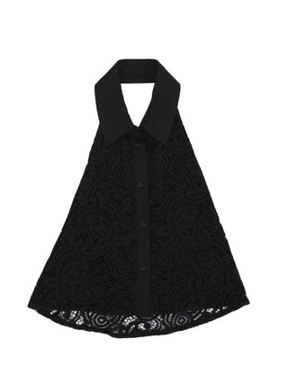 LU LU' by Miss Grant Camicia smanicata in pizzo Nero