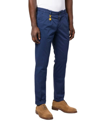 MANUEL RITZ Pantaloni chino con pinces Blu