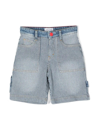 MARC JACOBS Bermuda in denim a righe Lavaggio blu medio