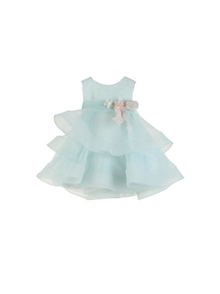 MIMILU' Abito in organza con spilla floreale Verde Tiffany