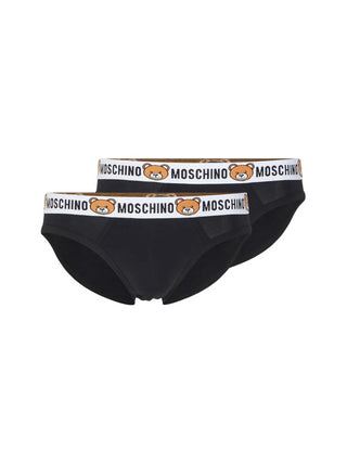 Moschino Underwear set 2 slip con banda logo Teddy Bear nero