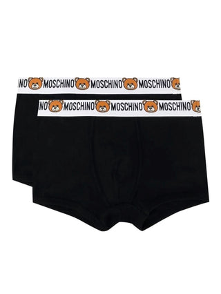 Moschino Underwear set 2 boxer con banda logo Teddy Bear nero