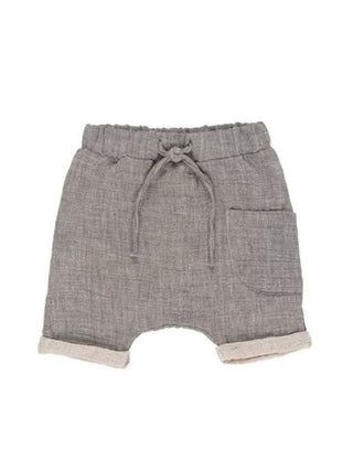 Nanan shorts da neonato in cotone con coulisse grigio