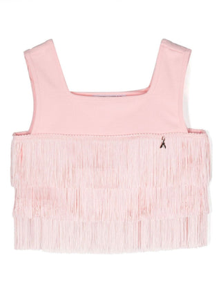 PATRIZIA PEPE Top smanicato con frange Rosa