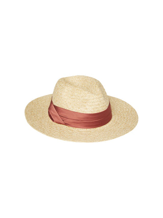 Pieces cappello di paglia da donna con nastro beige marrone