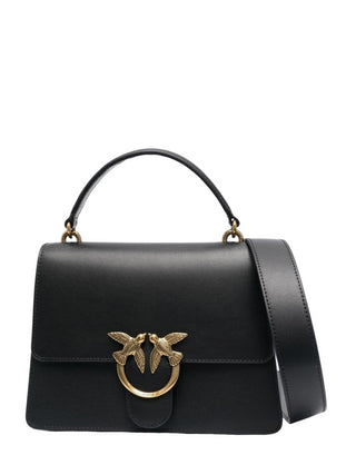 PINKO Borsa One Top Handle Classic Light con tracolla Nero/oro