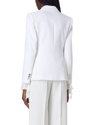 Pinko Giacca monopetto Humahuaca in crêpe stretch bianco